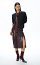 Textured faux leather midi skirt - BRUSNIKA. Women clothes