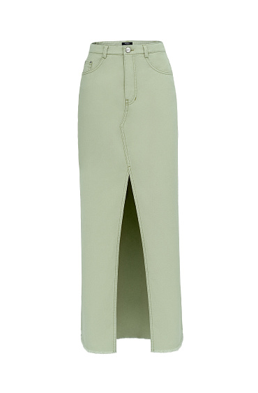 Denim skirt with front slit - BRUSNIKA Women Clothes