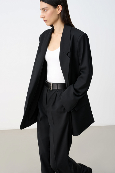 Basic side slits blazer - BRUSNIKA Women Clothes