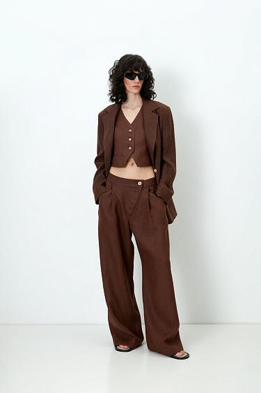 Trousers with asymmetric waist - BRUSNIKA Women Clothes
