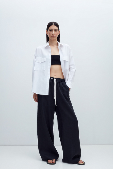 Wide-leg linen trousers - BRUSNIKA Women Clothes