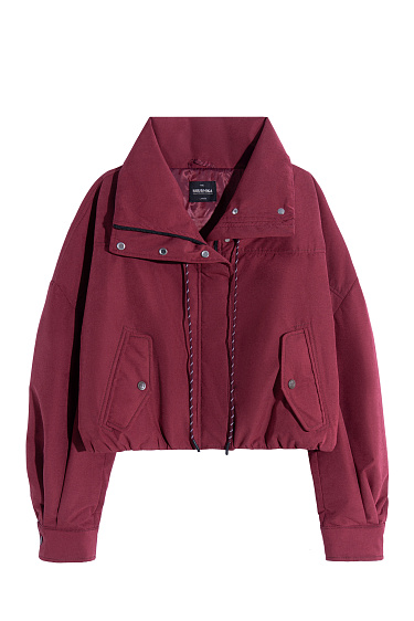Short bomber jacket with a stand collar - BRUSNIKA Women Clothes