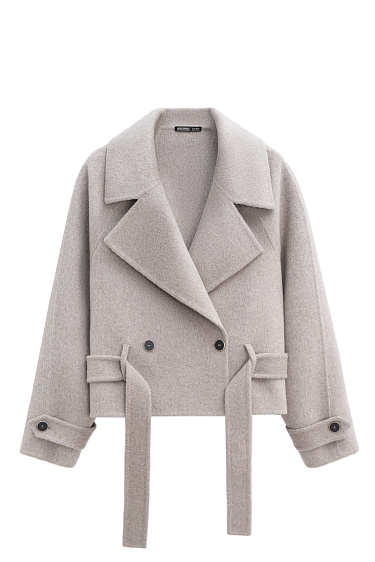 Short trench coat made of wool - BRUSNIKA Women Clothes