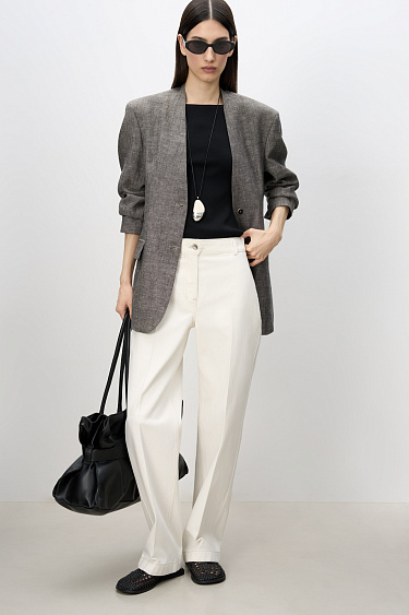 Straight trousers made of cotton and linen - BRUSNIKA Women Clothes
