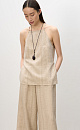 Linen top with ethnic print - BRUSNIKA. Women clothes