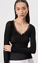 Cotton longsleeve with lace - BRUSNIKA. Women clothes