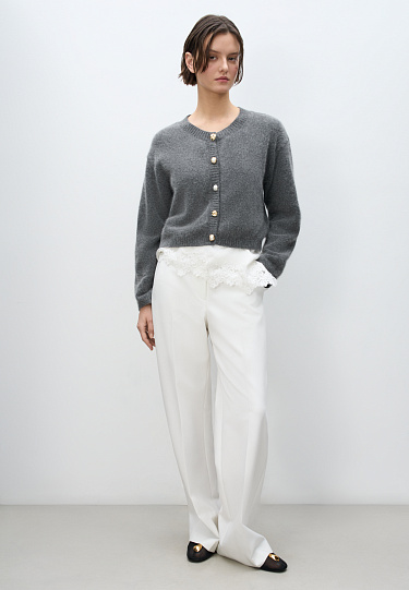 Fox-fur buttoned cardigan - BRUSNIKA Women Clothes