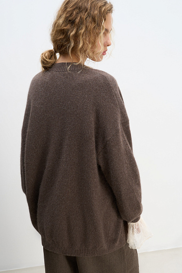 Long fox down cardigan - BRUSNIKA Women Clothes