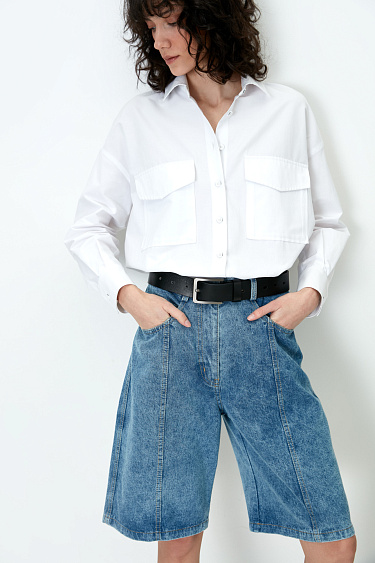 Denim bermuda shorts - BRUSNIKA Women Clothes