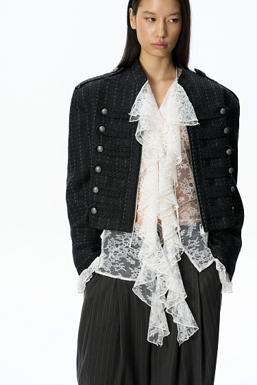 Striped Dolman jacket - BRUSNIKA Women Clothes