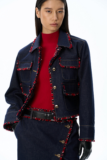 Denim jacket with fringe - BRUSNIKA Women Clothes