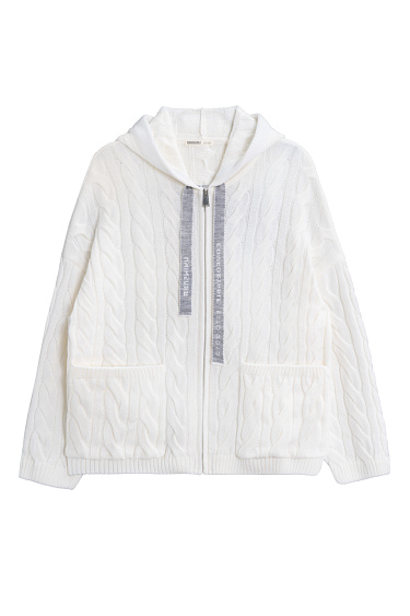 Hoodie with braids and jacquard - BRUSNIKA Women Clothes