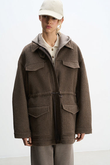 100% wool jacket with drawstring - BRUSNIKA Women Clothes