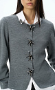 Magnetic-button jacket with decoration - BRUSNIKA. Women clothes