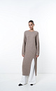 Knitted cashmere and wool dress with slit - BRUSNIKA. Women clothes
