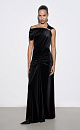 Velvet maxi dress with draping - BRUSNIKA. Women clothes
