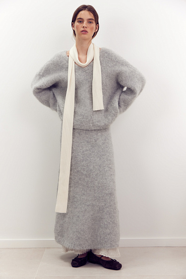 Alpaca wool maxi skirt - BRUSNIKA Women Clothes