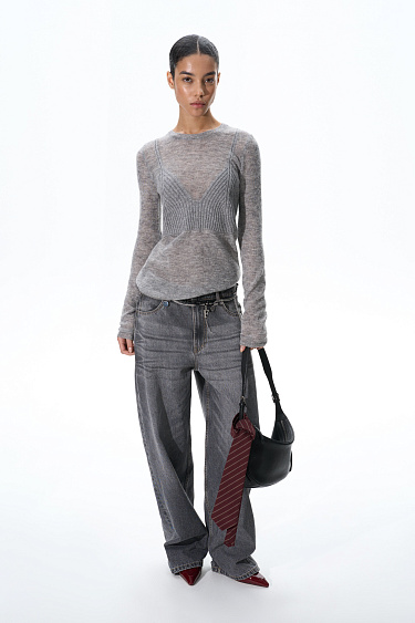 Knitted jumper with a bustier‑style imitation - BRUSNIKA Women Clothes