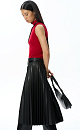 Faux leather pleated skirt - BRUSNIKA. Women clothes