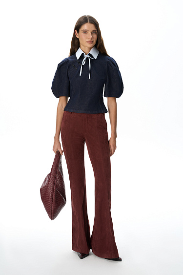 Flared suede trousers - BRUSNIKA Women Clothes