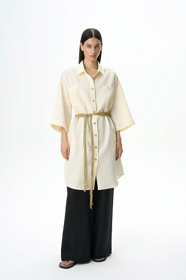 100% linen shirt dress - BRUSNIKA Women Clothes