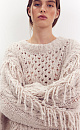Knitted jumper with fringe - BRUSNIKA. Women clothes