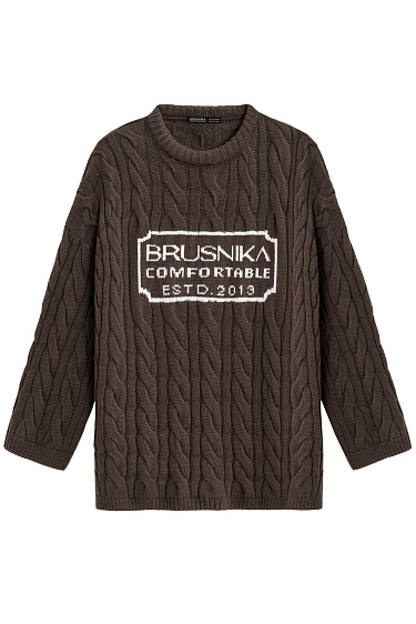 Jumper with braids and jacquard - BRUSNIKA Women Clothes