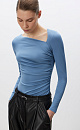 Longsleeve with an asymmetrical neckline - BRUSNIKA. Women clothes