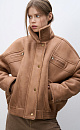 Woolen bomber jacket with a stand collar - BRUSNIKA. Women clothes