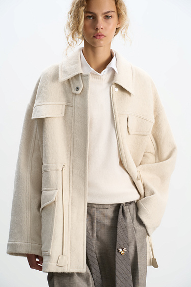 100% wool jacket with drawstring - BRUSNIKA Women Clothes
