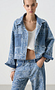 Denim shirt with floral pattern - BRUSNIKA. Women clothes