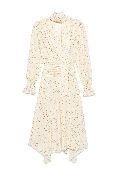 Polka dot dress with scarf - BRUSNIKA Women Clothes