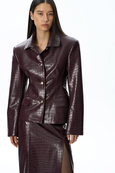 Textured eco-leather jacket - BRUSNIKA Women Clothes
