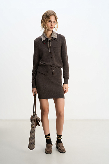Cashmere and wool mini skirt - BRUSNIKA Women Clothes