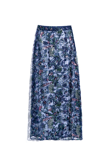 Maxi skirt with floral pattern - BRUSNIKA Women Clothes