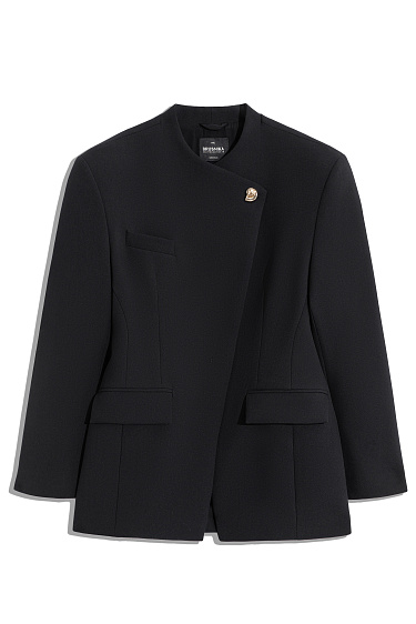 Viscose jacket with large shoulders - BRUSNIKA Women Clothes