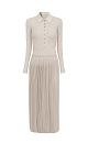 Knitted dress with pleated skirt - BRUSNIKA. Women clothes