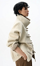 Wool bomber jacket with Chinese clasp - BRUSNIKA. Women clothes
