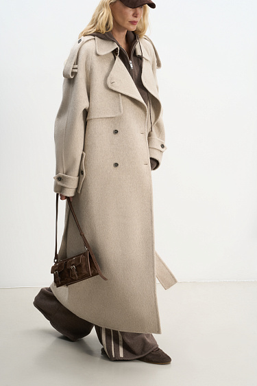 Wool coat with a yoke - BRUSNIKA Women Clothes