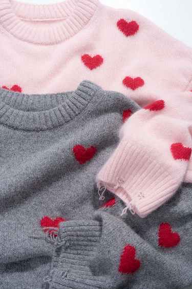 Fox down jumper with heart-shaped print - BRUSNIKA Women Clothes