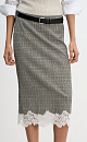 Glencheck midi skirt - BRUSNIKA. Women clothes
