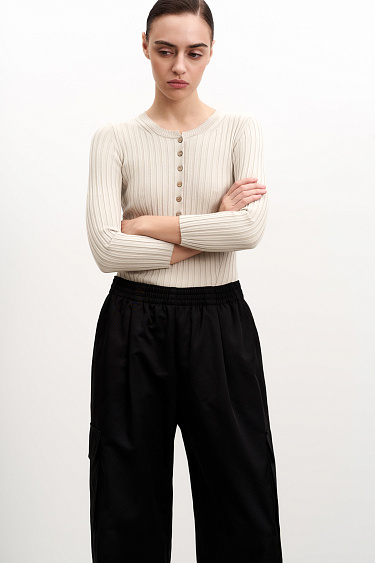 Wide rib-knit jumper - BRUSNIKA Women Clothes