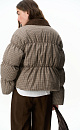 Plaid down jacket with a turn-down collar - BRUSNIKA. Women clothes