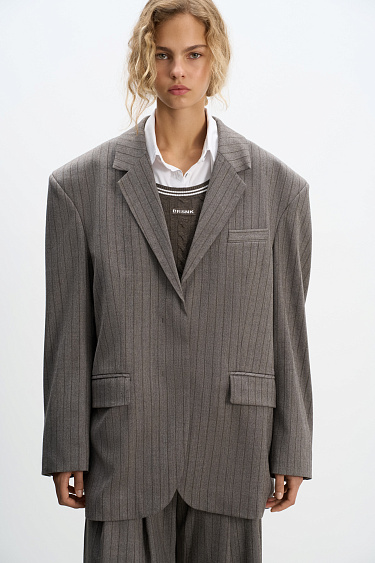 Single-breasted striped jacket - BRUSNIKA Women Clothes