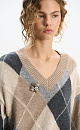 Cashmere jumper with an Argyle pattern - BRUSNIKA. Women clothes