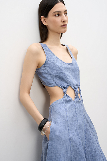 100% linen dress - BRUSNIKA Women Clothes