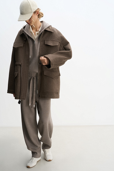 100% wool jacket with drawstring - BRUSNIKA Women Clothes