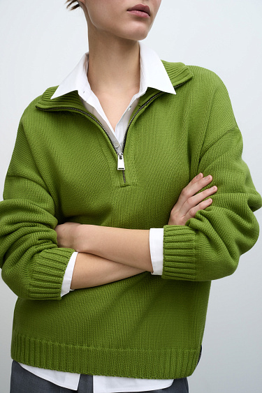 Jumper with stand-up collar - BRUSNIKA Women Clothes
