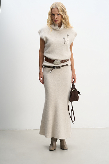 Fox Down Knitted Vest - BRUSNIKA Women Clothes