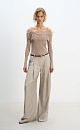 Merino wool longsleeve with lace - BRUSNIKA. Women clothes